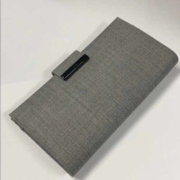 Charles Jourdan Gray Tweed Shoulder Clutch Bag - Picture 2 of 12